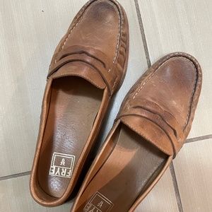 Frye brown leather loafers